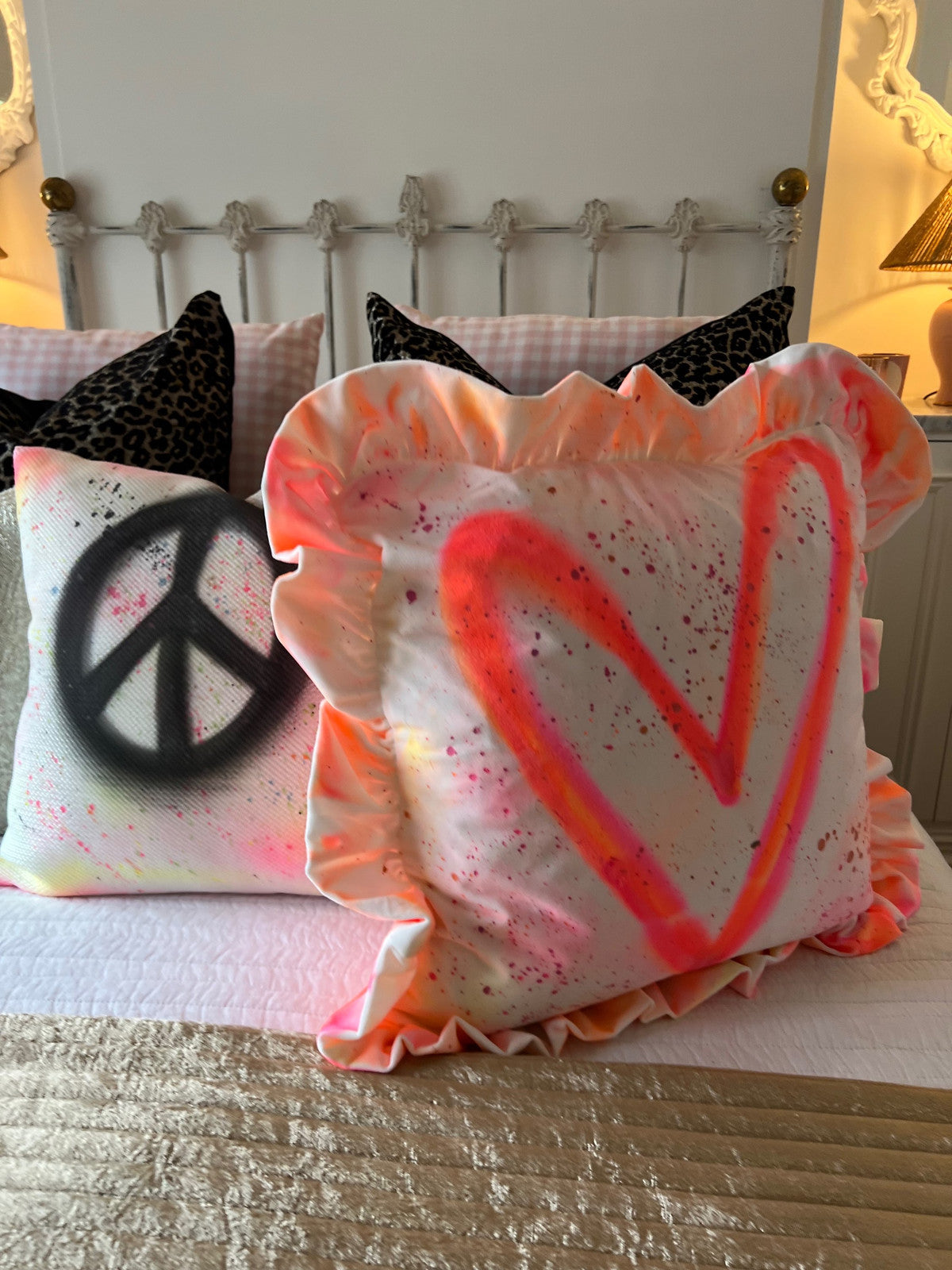 Spray painted Cushion cover 🎀