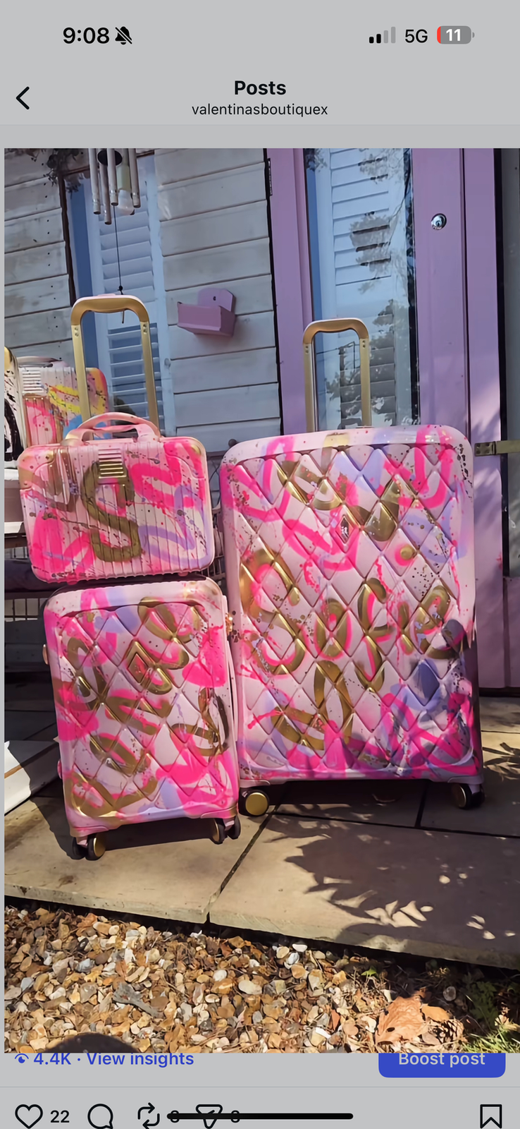 Large suitcase & matching hand luggage π