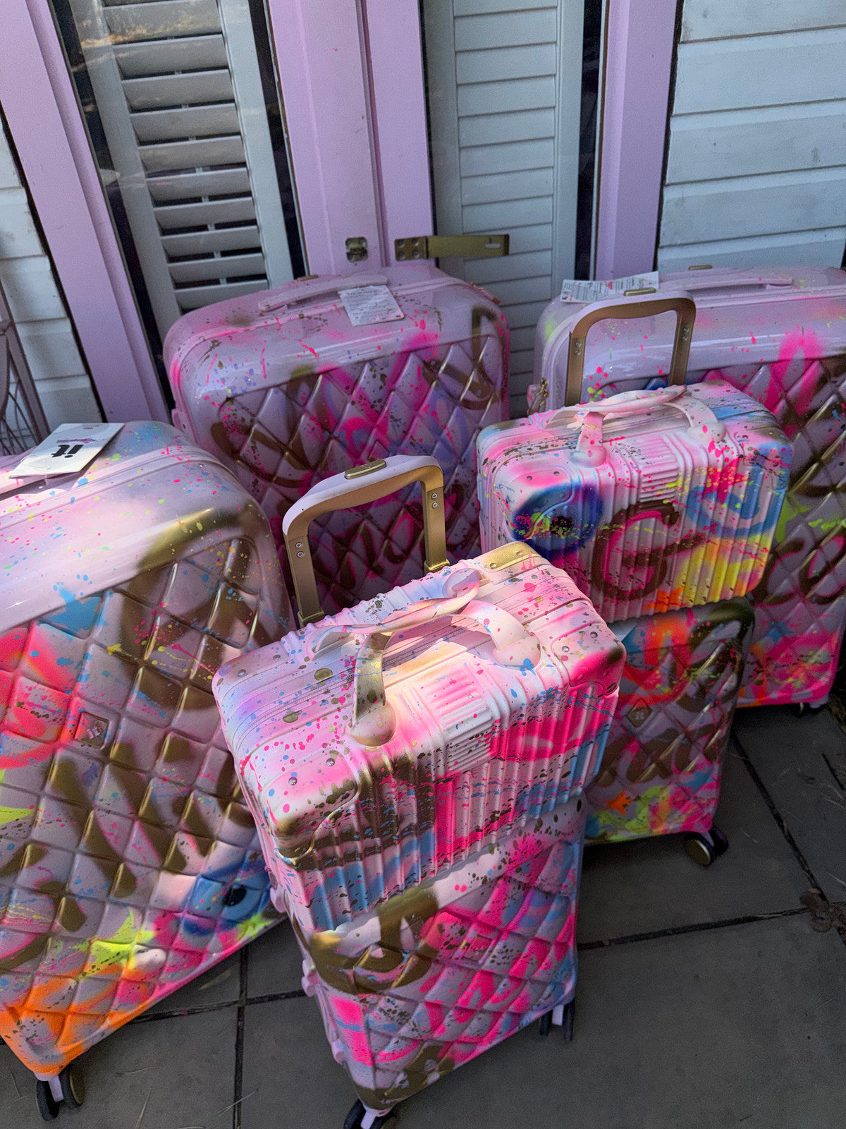 Hand luggage Suitcase & matching Vanity 🩷🩵