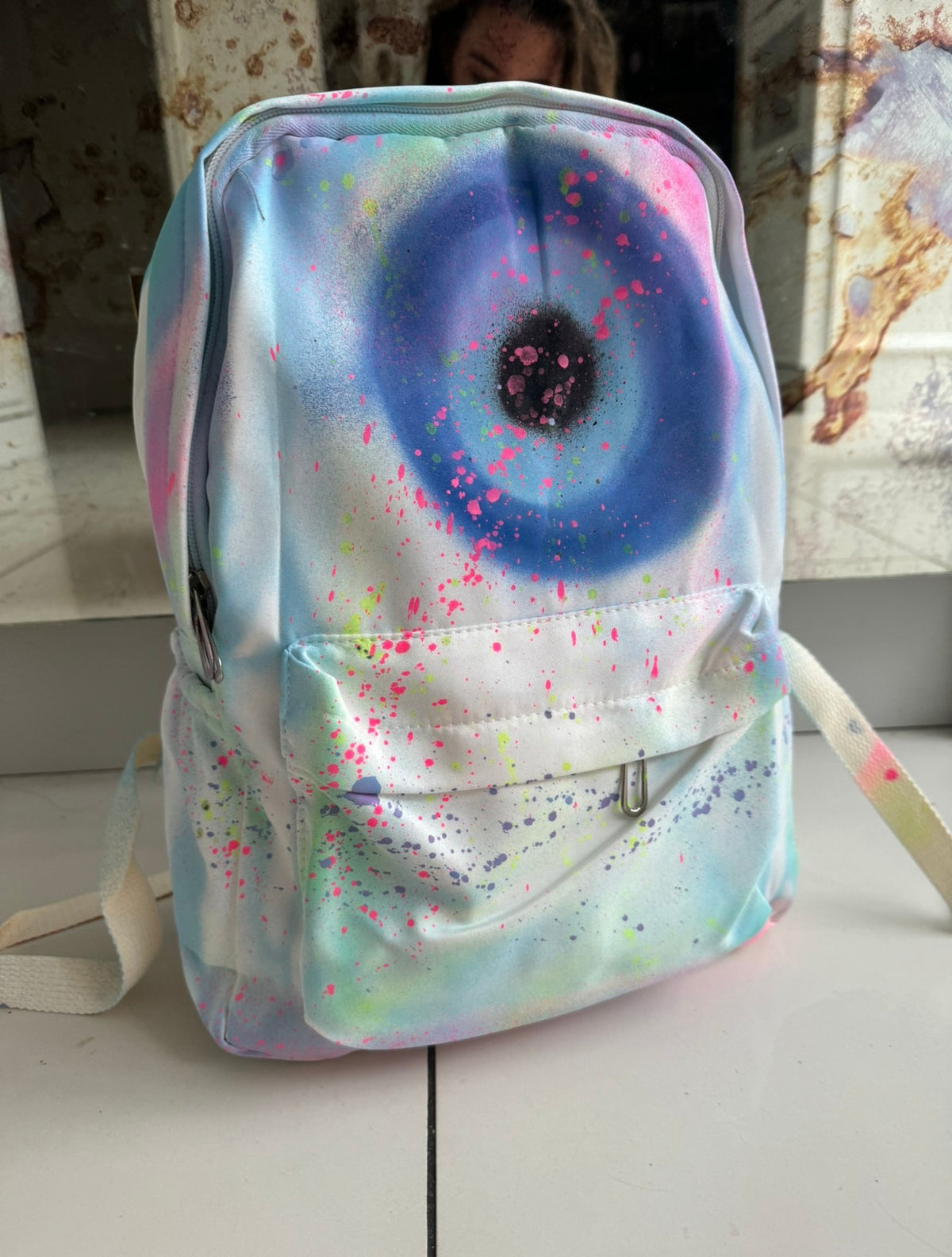 Evil eye spray pained rucksacks 🩵