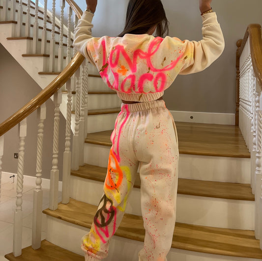 Cream cropped tracksuits 💗😍