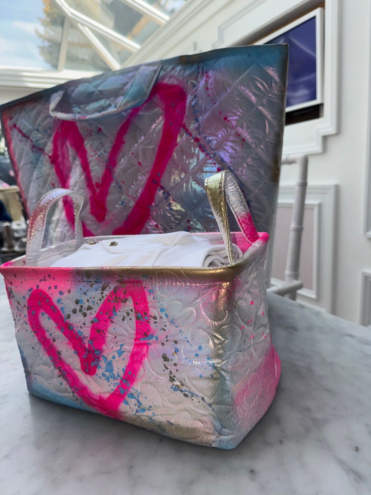 metallic matching set - sack & box π