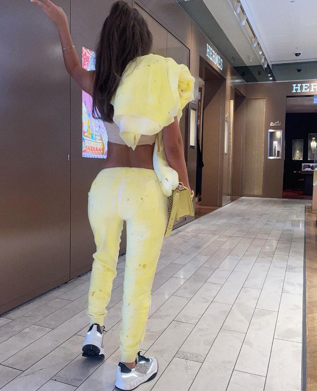 Yellow spray me love tracksuit πππ