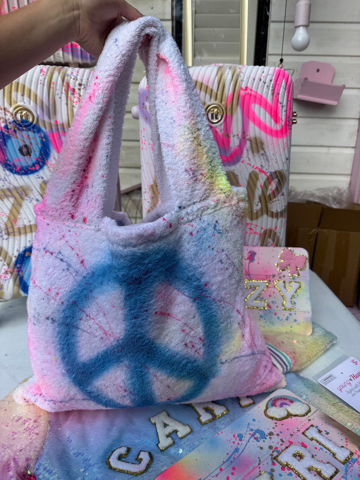 Towelling bag 🩵✨