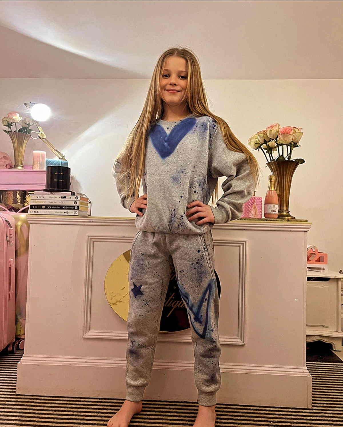 Children’s grey evil eye tracksuits 💗💙✨🧿