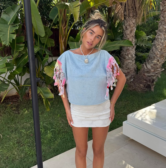 Badanna Beaded Blouse 🩵✨
