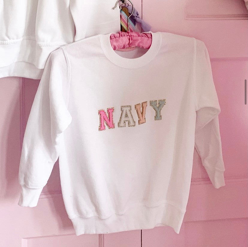 Children’s candy letter sweatshirts 💓