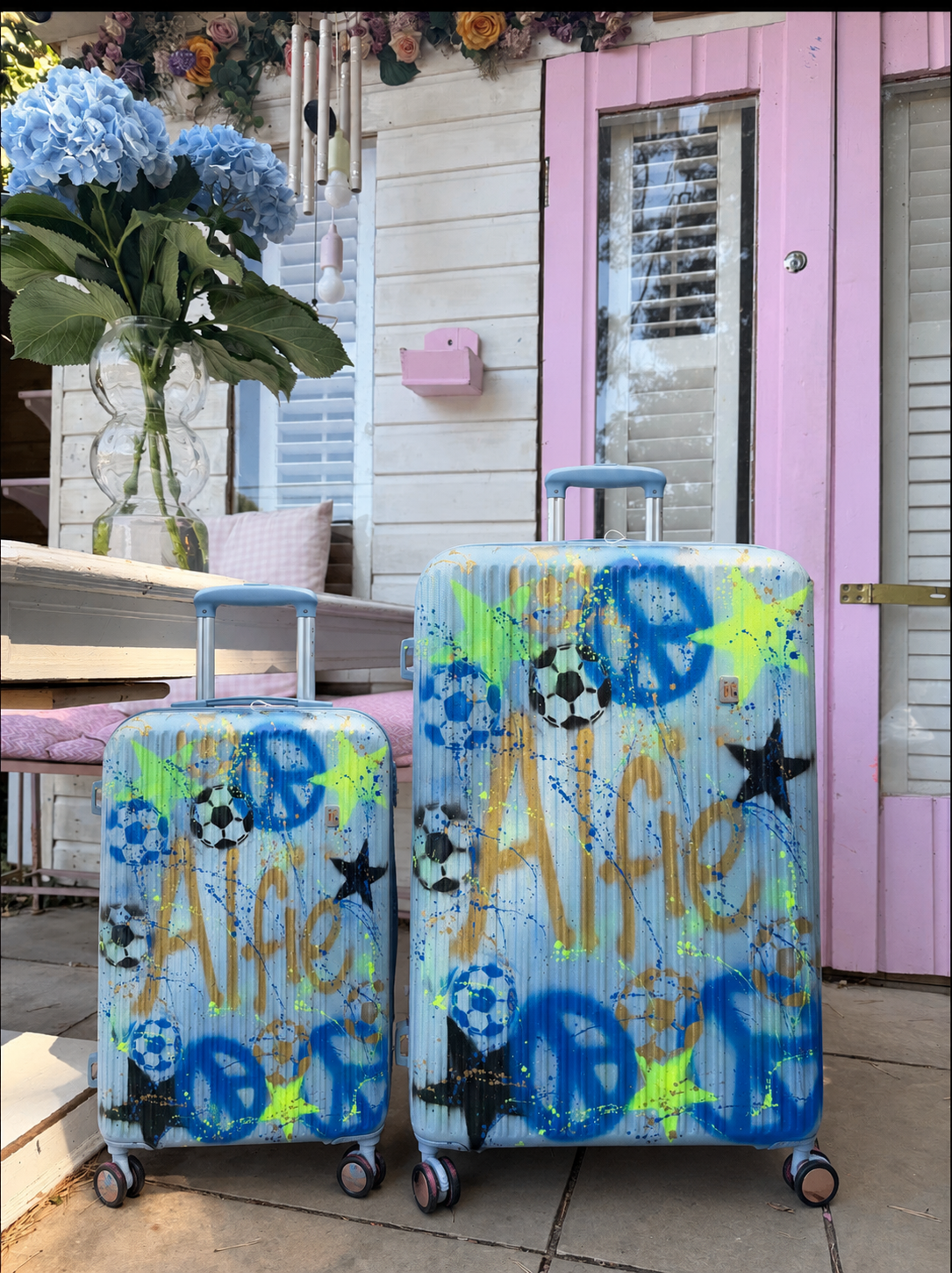 Set of 2 Boys suitcase 🩵 large & hand luggage ✨