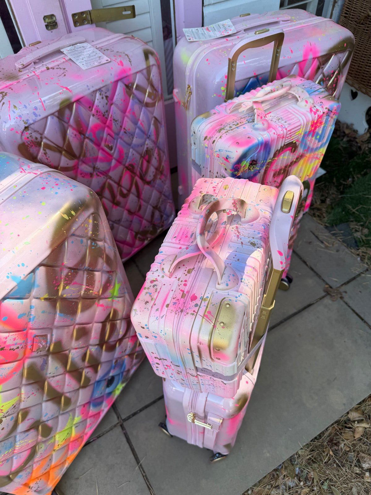 Hand luggage Suitcase & matching Vanity 🩷🩵