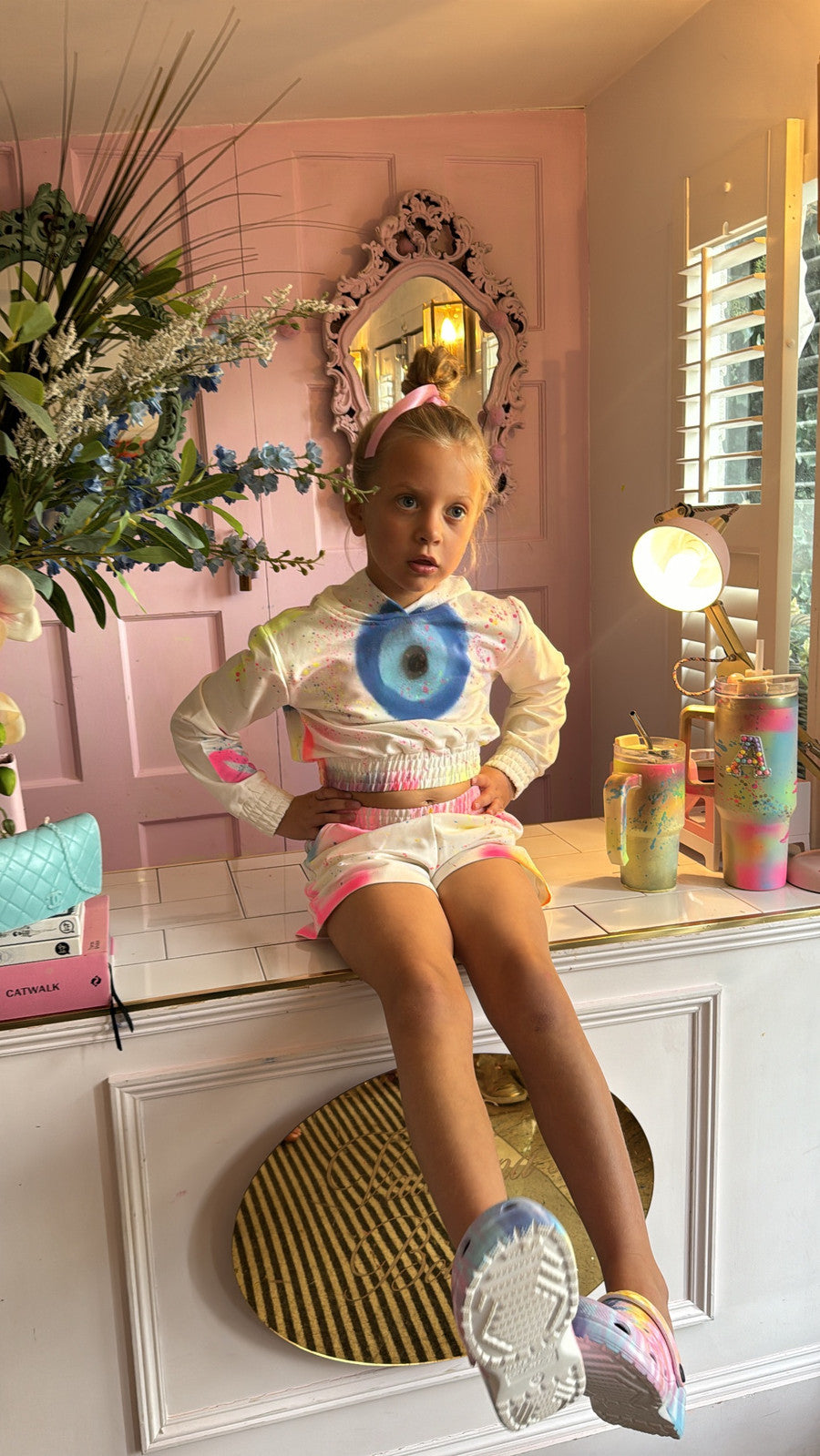 Kids cropped short sets