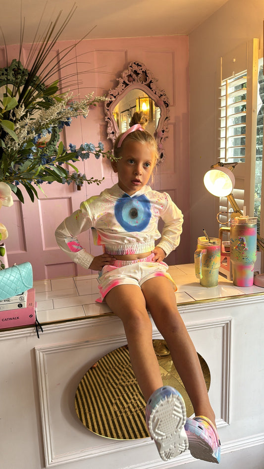 Kids cropped short sets