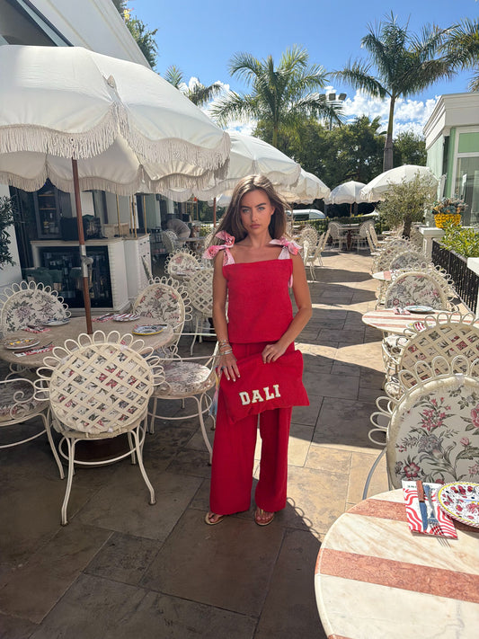 Towelling Bandanna tie up trouser set ♥️✨