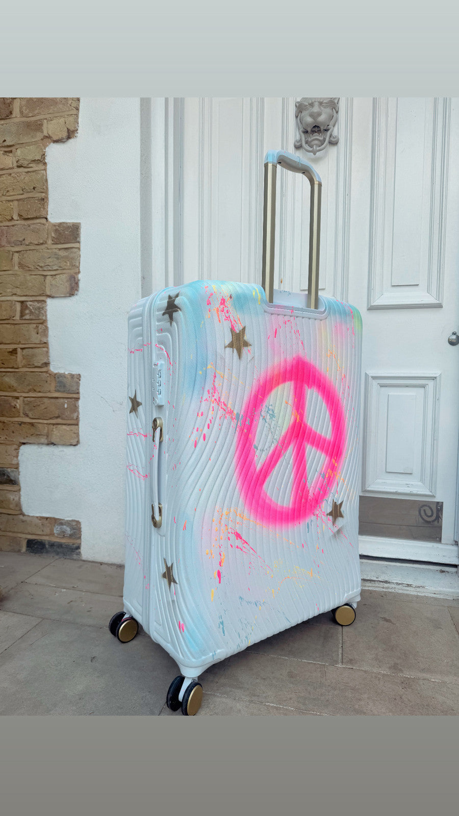 White Grafiti Large suitcases 🌈