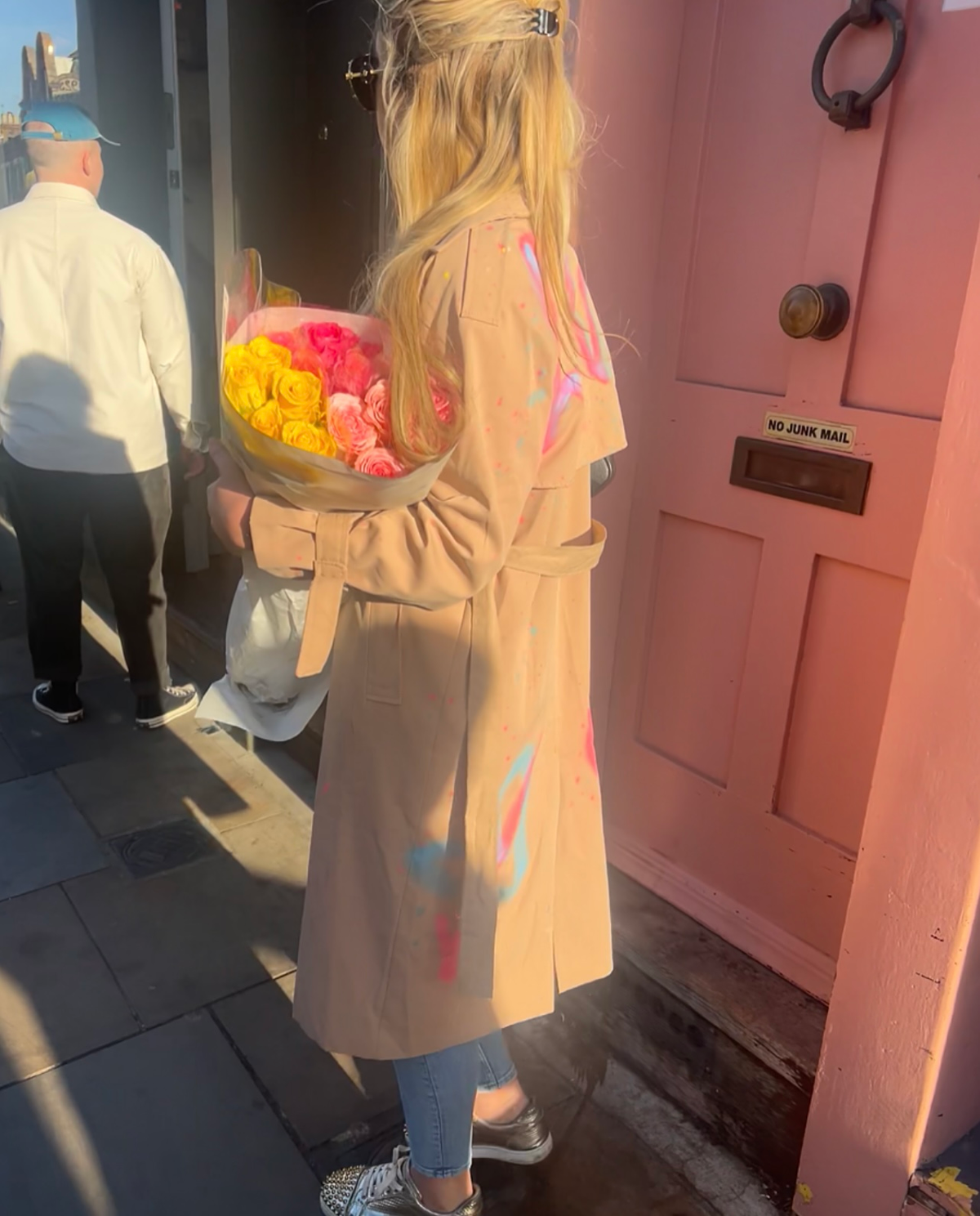 Tan trench coats