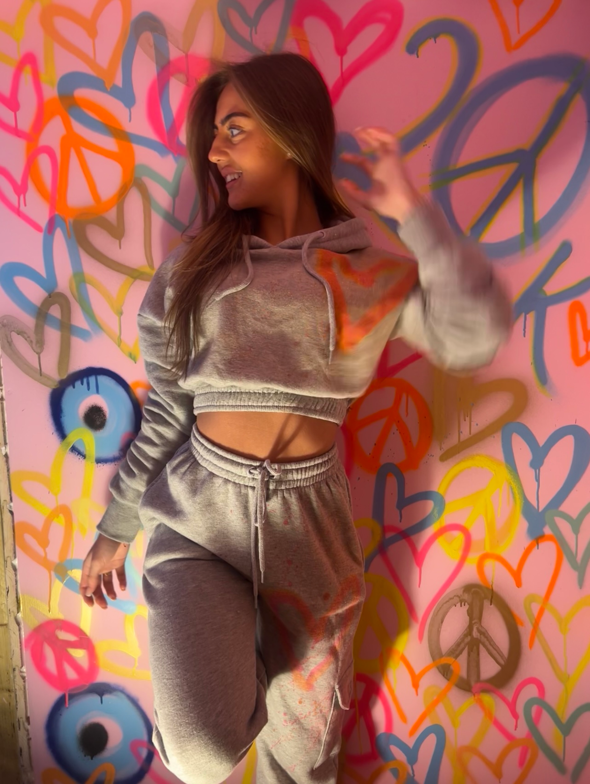 Grey cropped tracksuits 🫶🏻