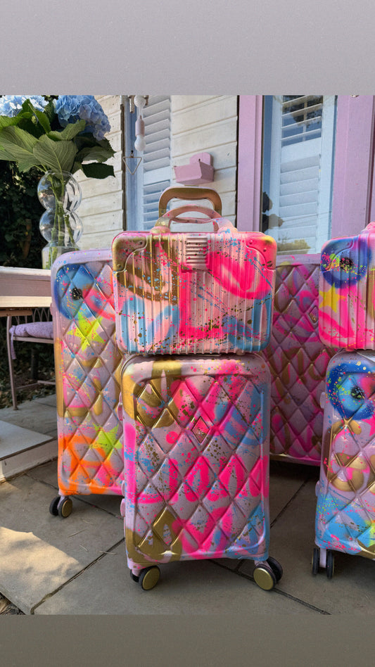 Hand luggage suitcase & vanity 🩵💗🎀