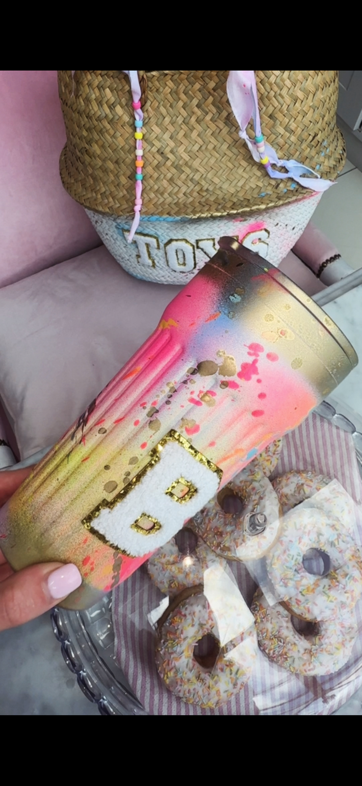 Personalised thermal insulated travel coffee cup🩷🩵