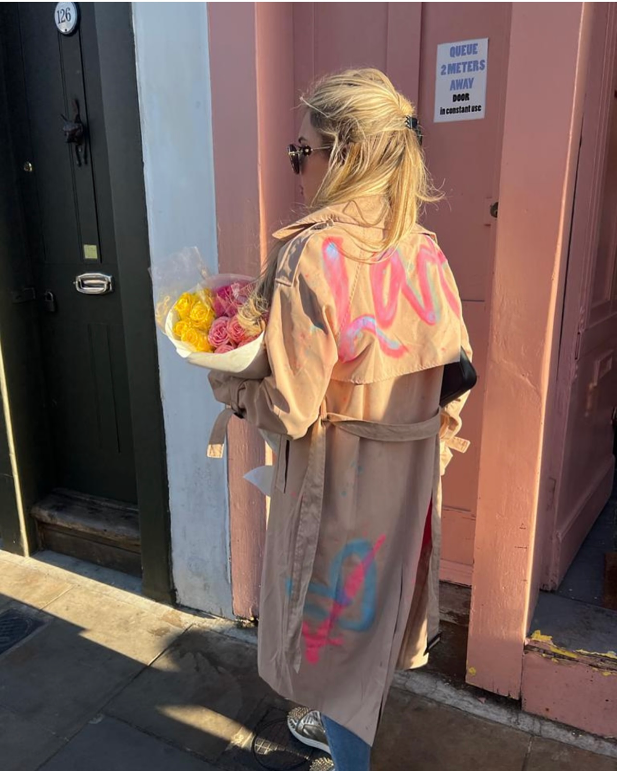 Tan trench coats
