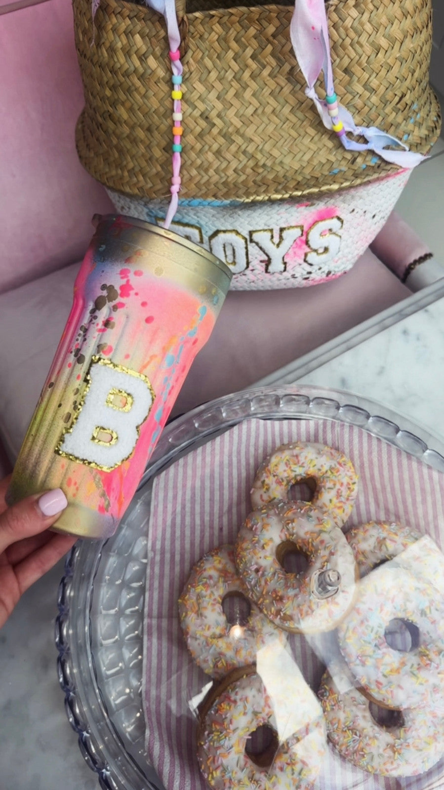Personalised thermal insulated travel coffee cup🩷🩵