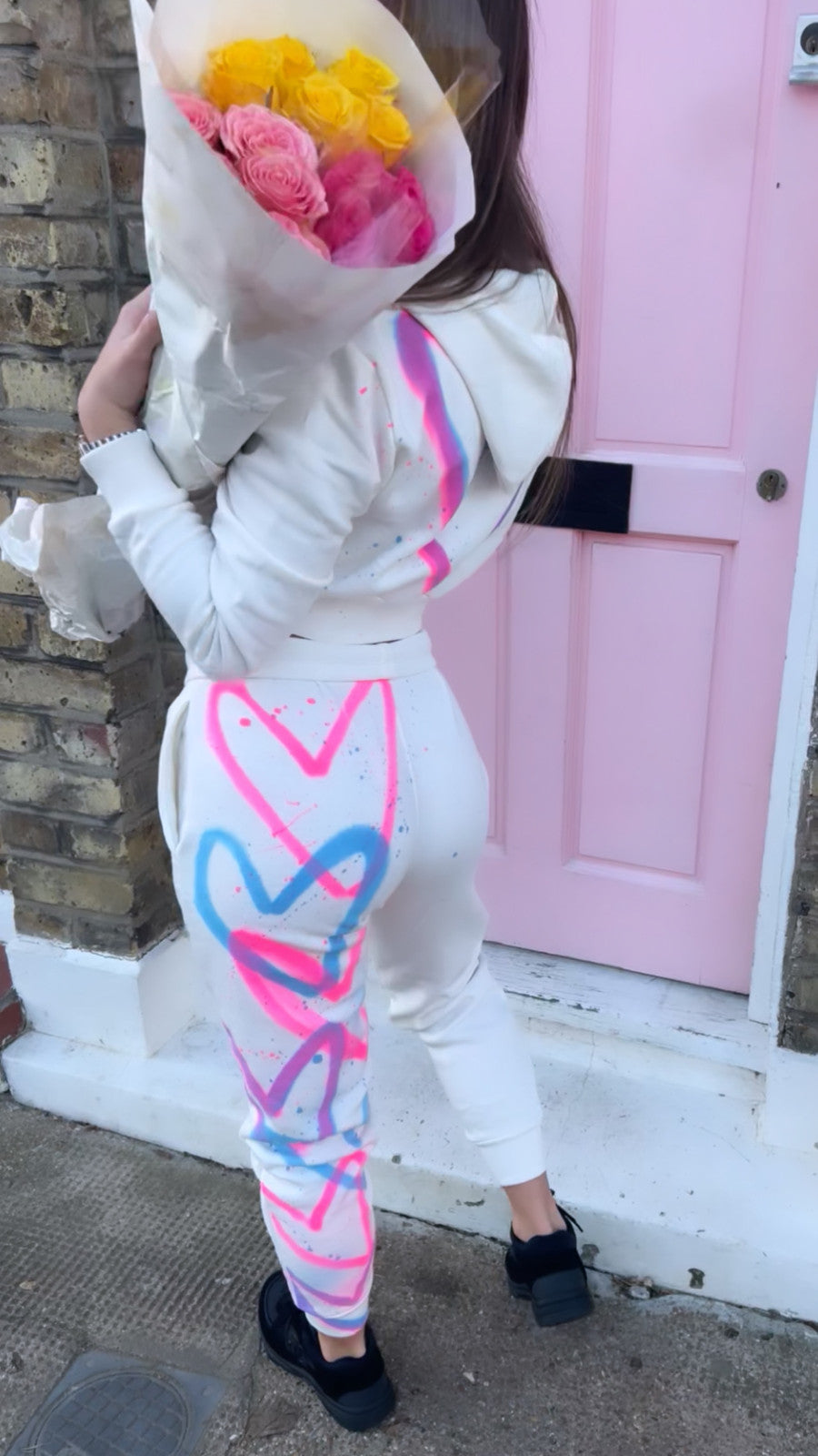 White cropped tracksuits 🤍✨🌈💘