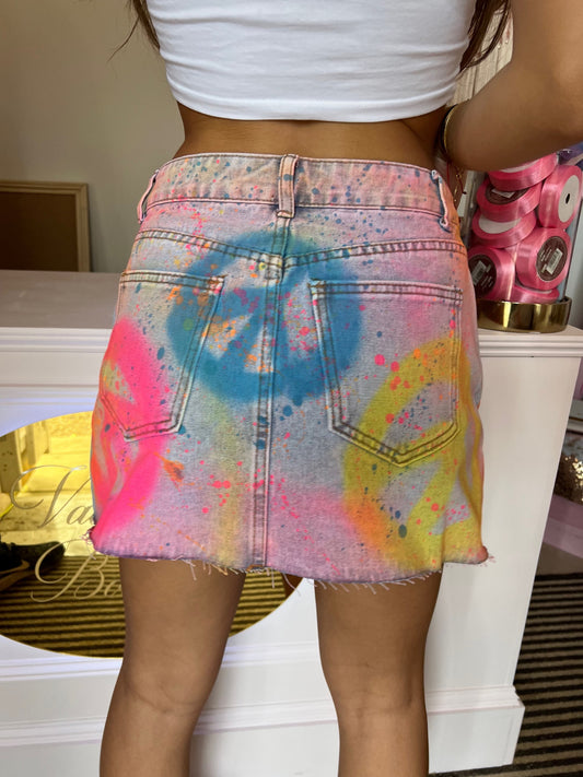 Denim peace skirt 💜☮️✌🏽