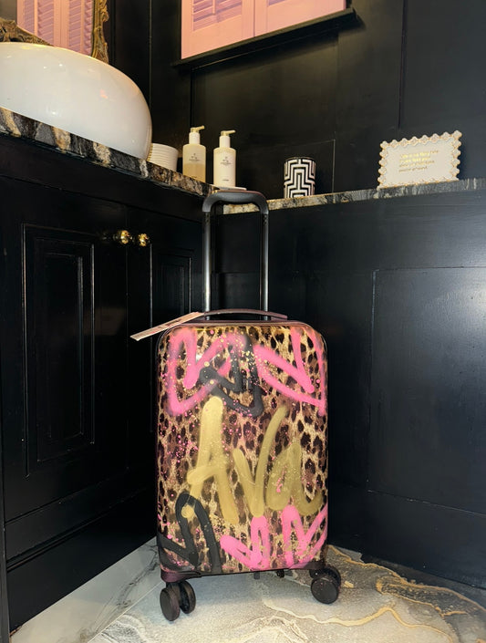 Hand luggage - leopard print suitcase 💗