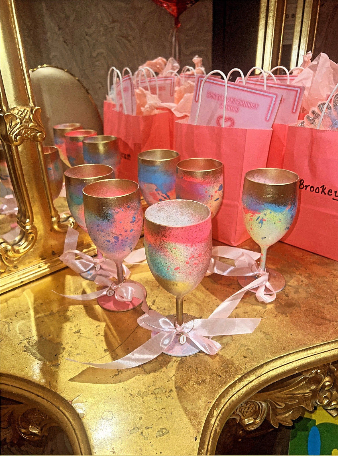 Candy spray wine Glasses ✨💘🌈🫶🏻💛🌈