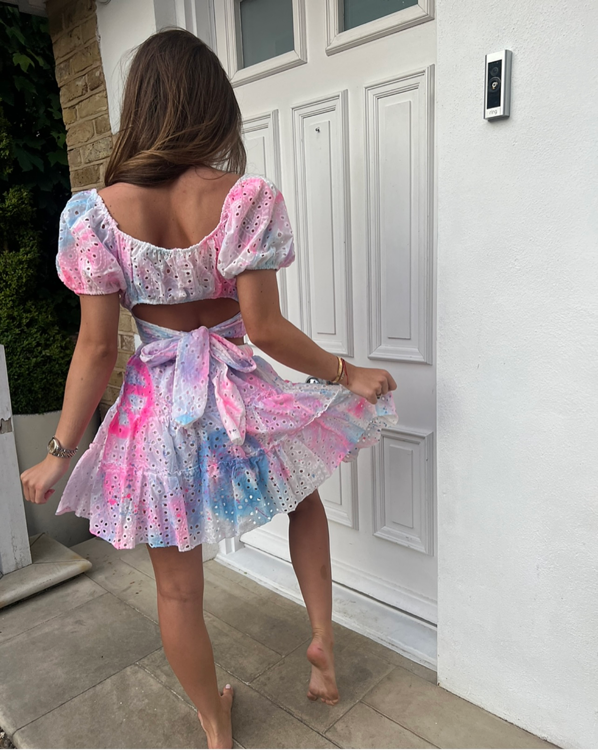 puff shoulder skirt two - piece set 😍💗💜💙