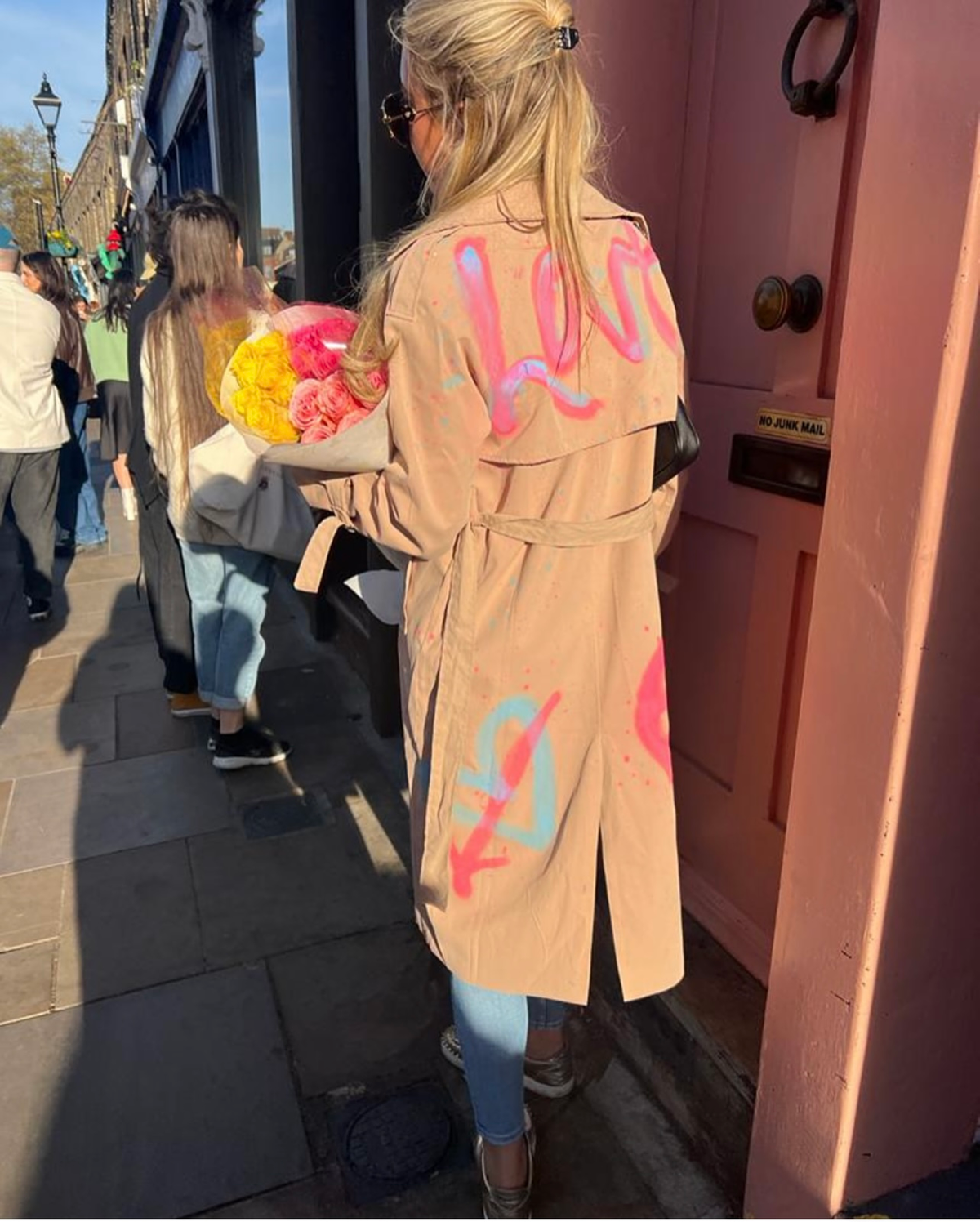 Tan trench coats