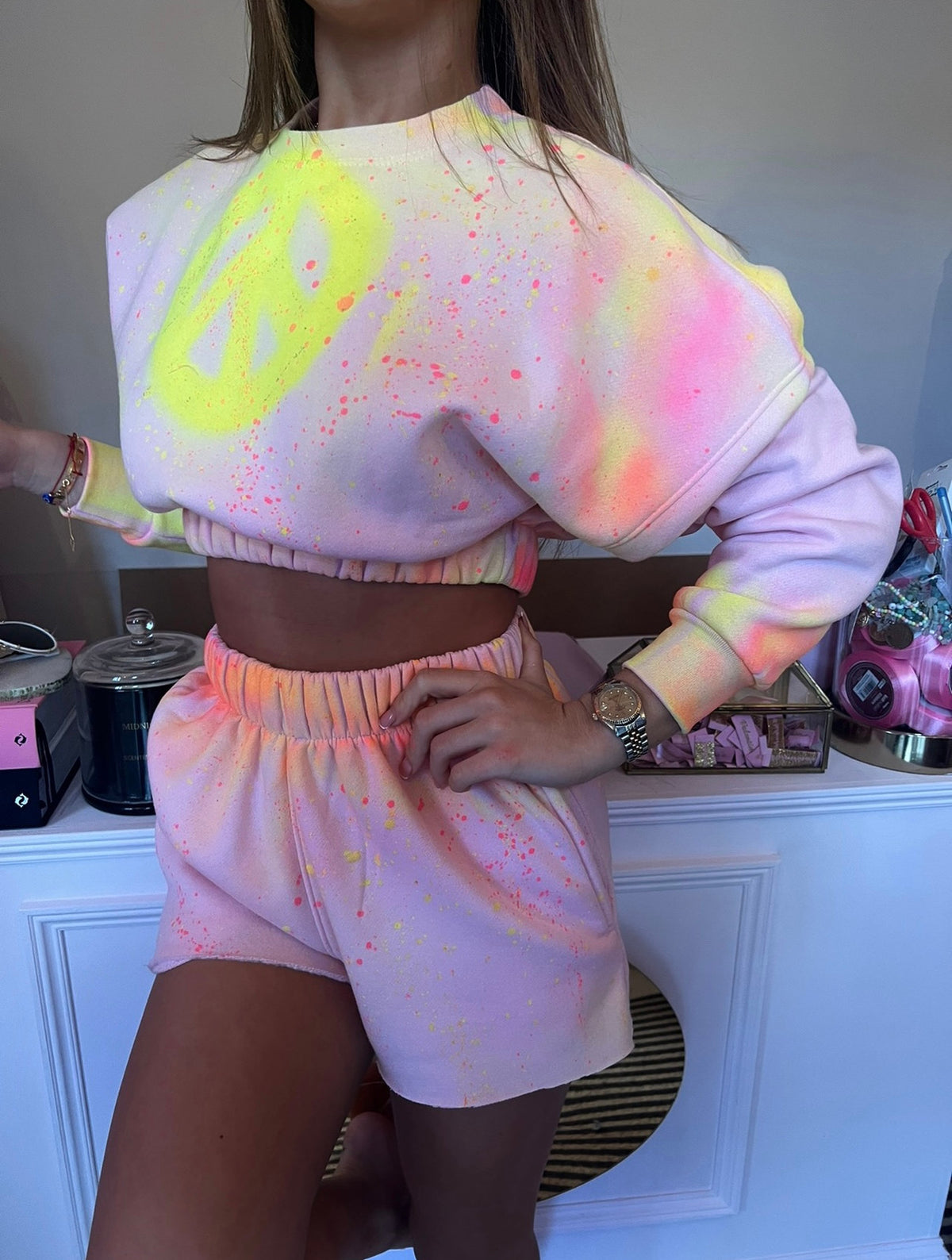 Baby Pink cropped short sets 💗😍