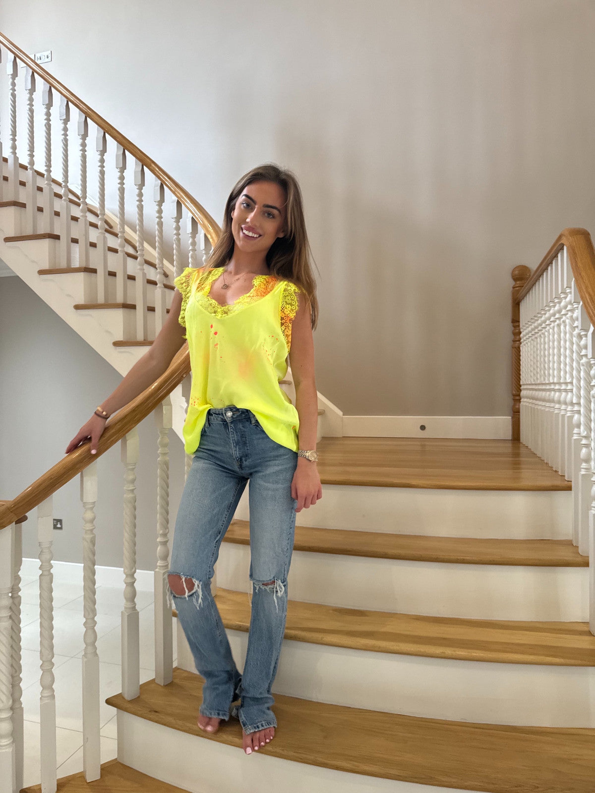 Yellow lace top 💛