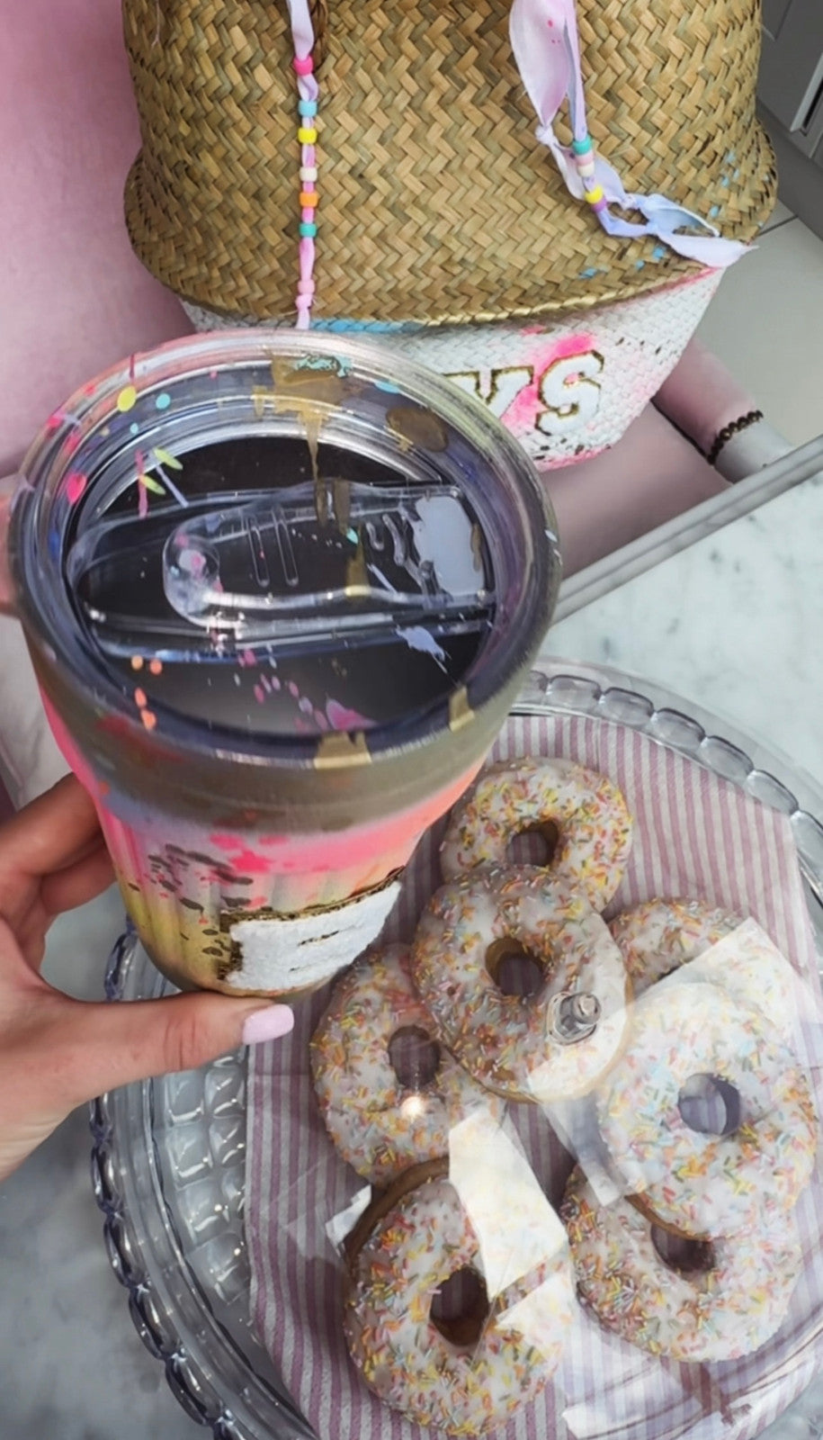 Personalised thermal insulated travel coffee cup🩷🩵