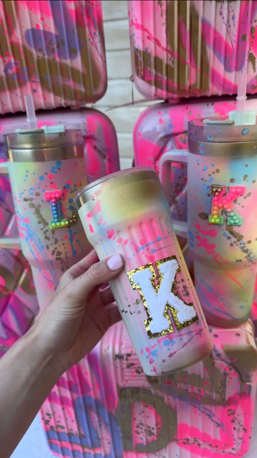 Personalised thermal insulated travel coffee cup🩷🩵