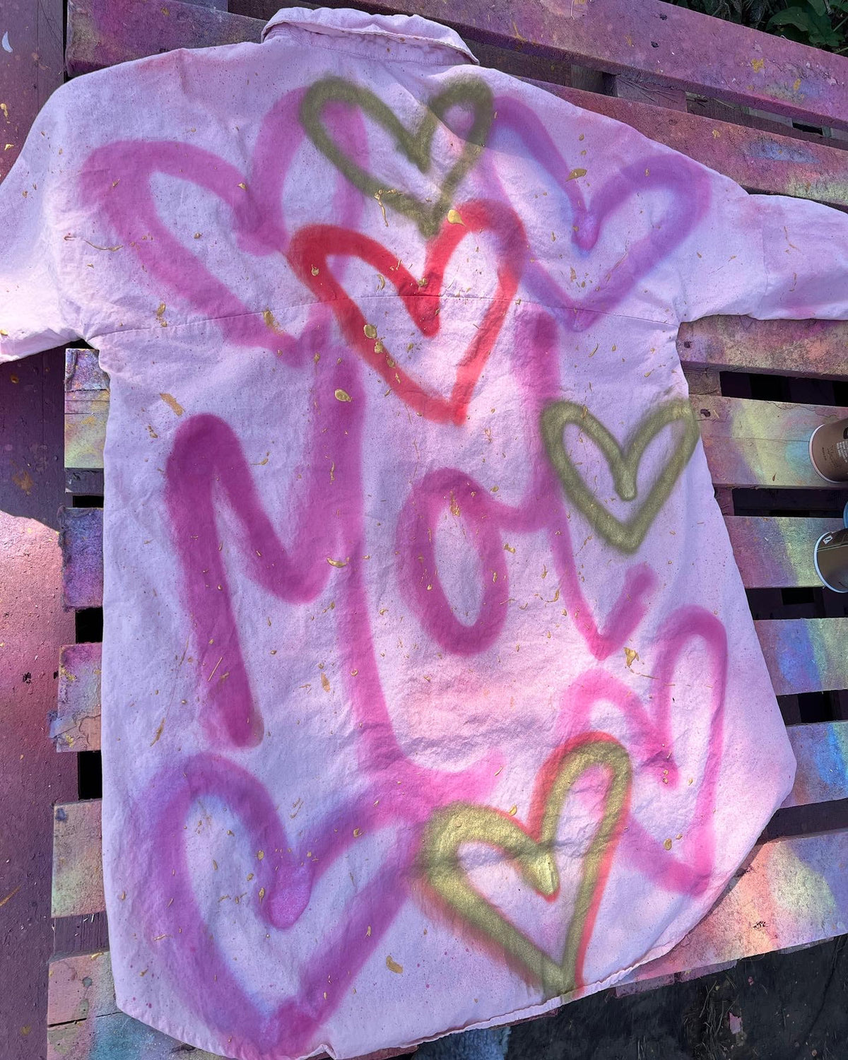 Baby pink spray me love shirts
