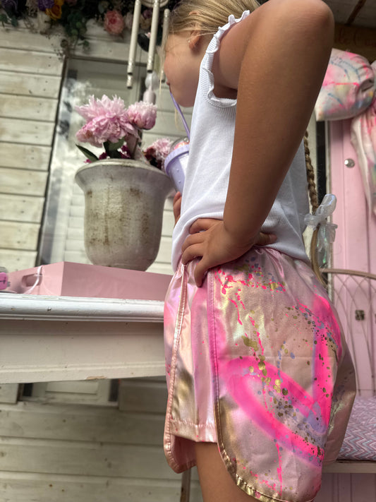 Children’s metallic Shorts 🩷✨