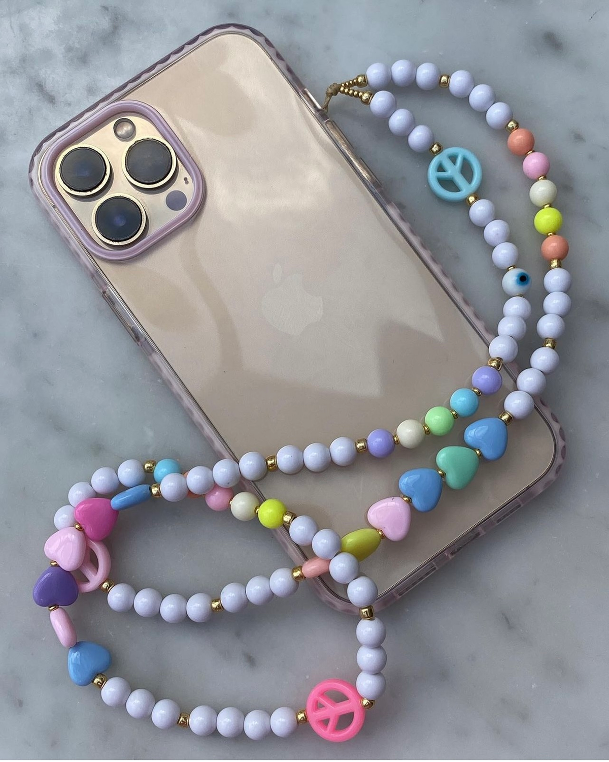 Hippie beaded phone chain ✨💗💜