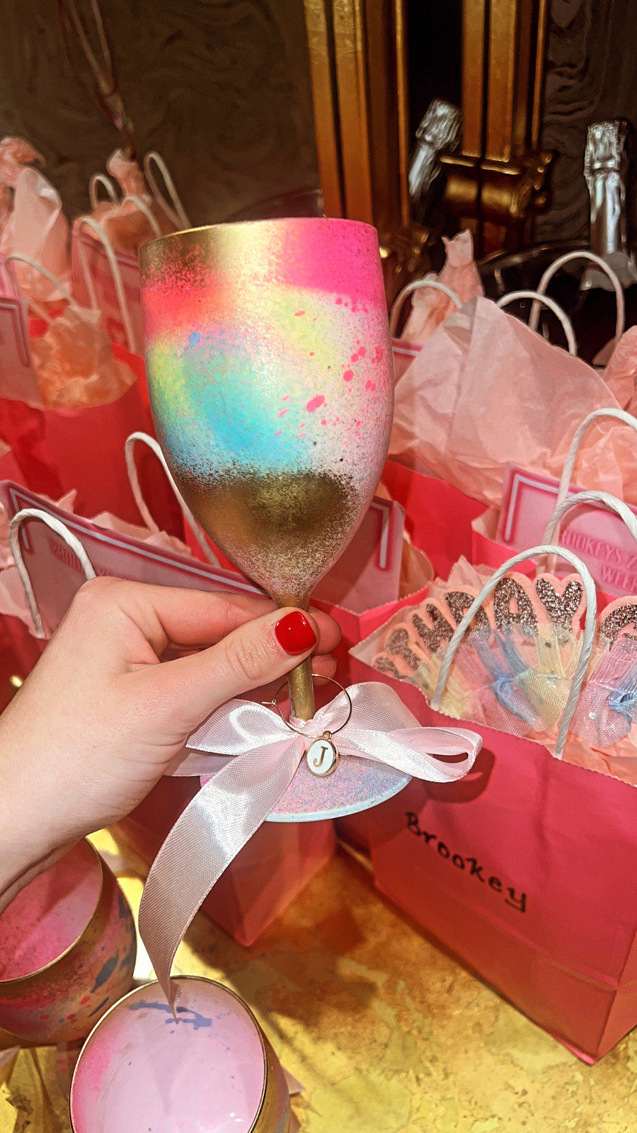 Candy spray wine Glasses ✨💘🌈🫶🏻💛🌈