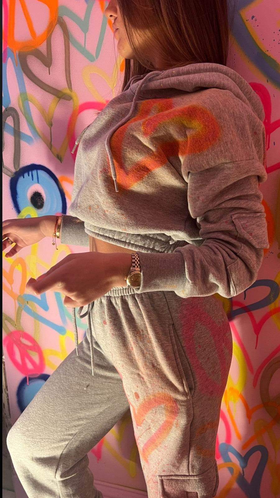 Grey cropped tracksuits 🫶🏻