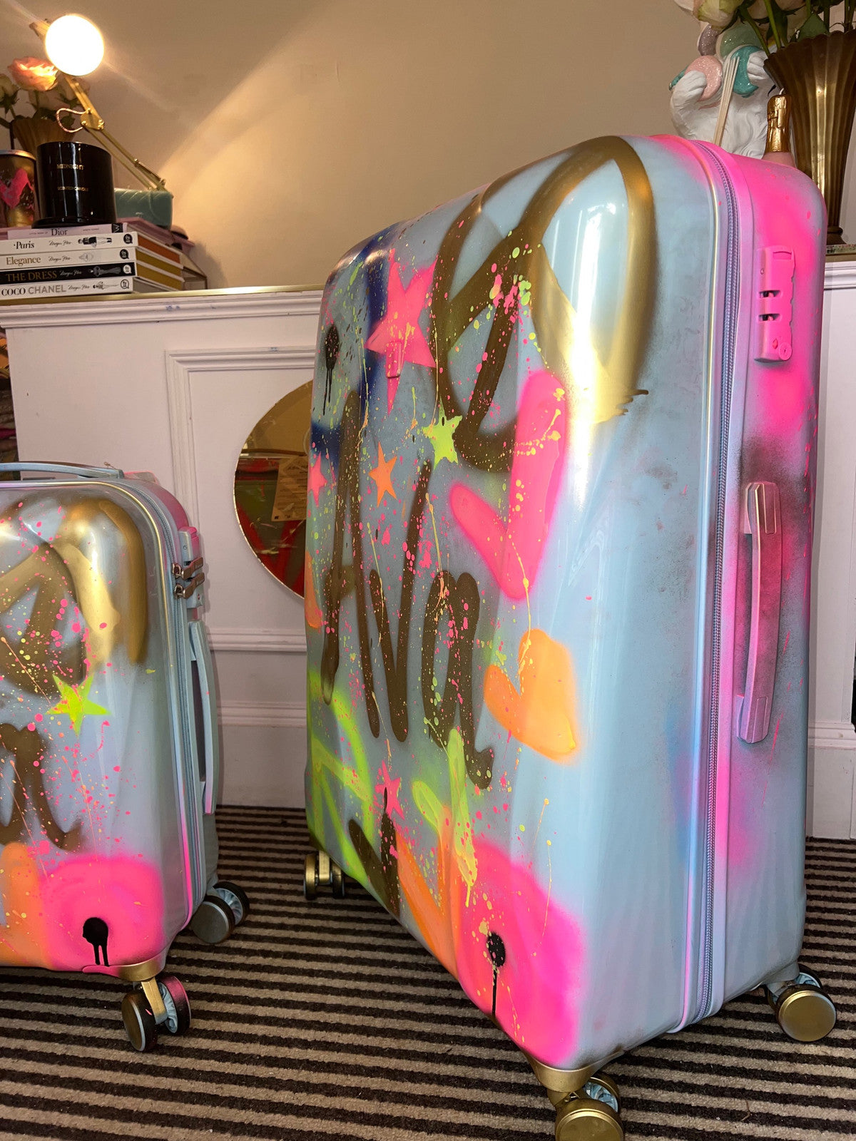 Large Baby blue suitcases 💗💙😍