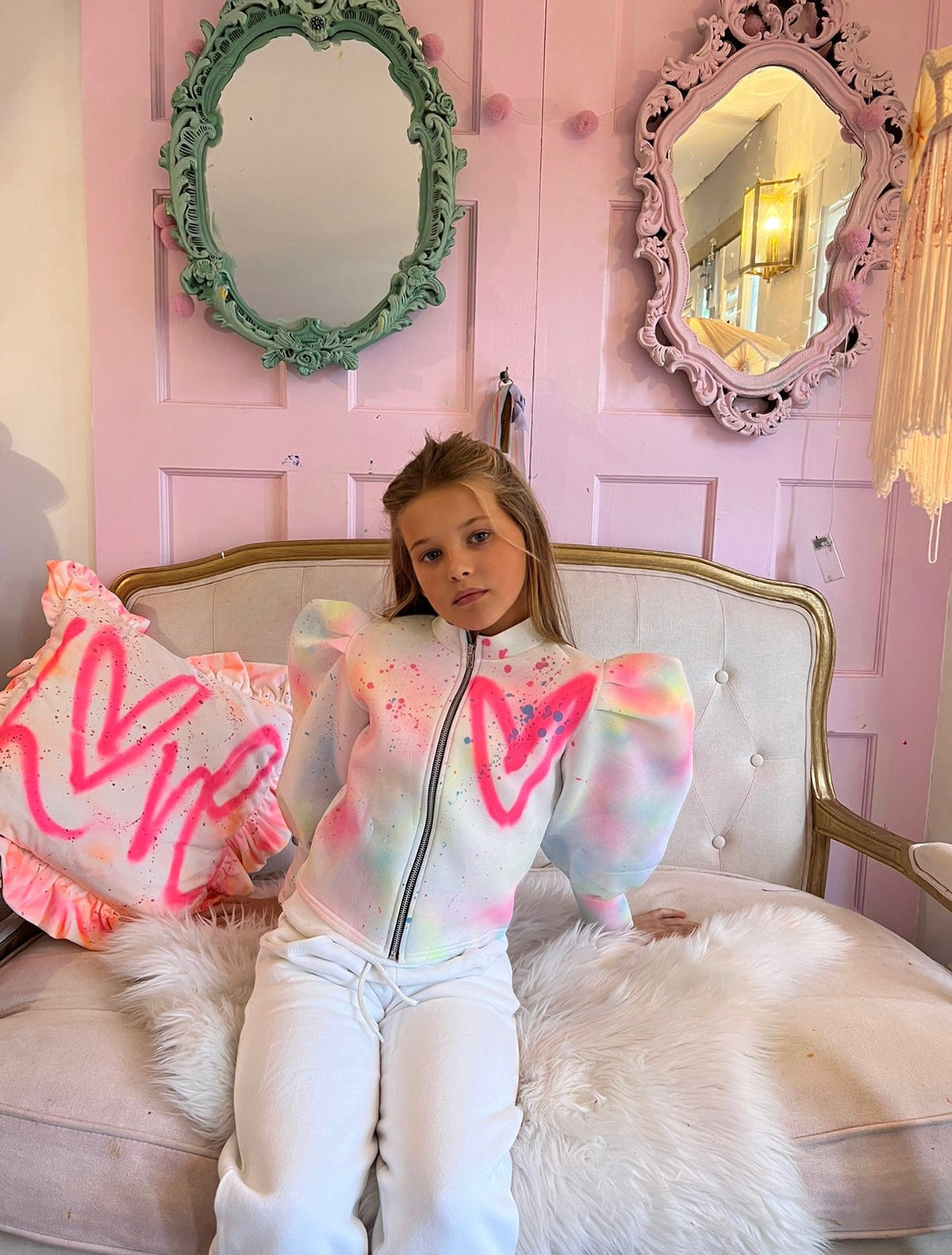 Children puff shoulder bomber jacket 💗