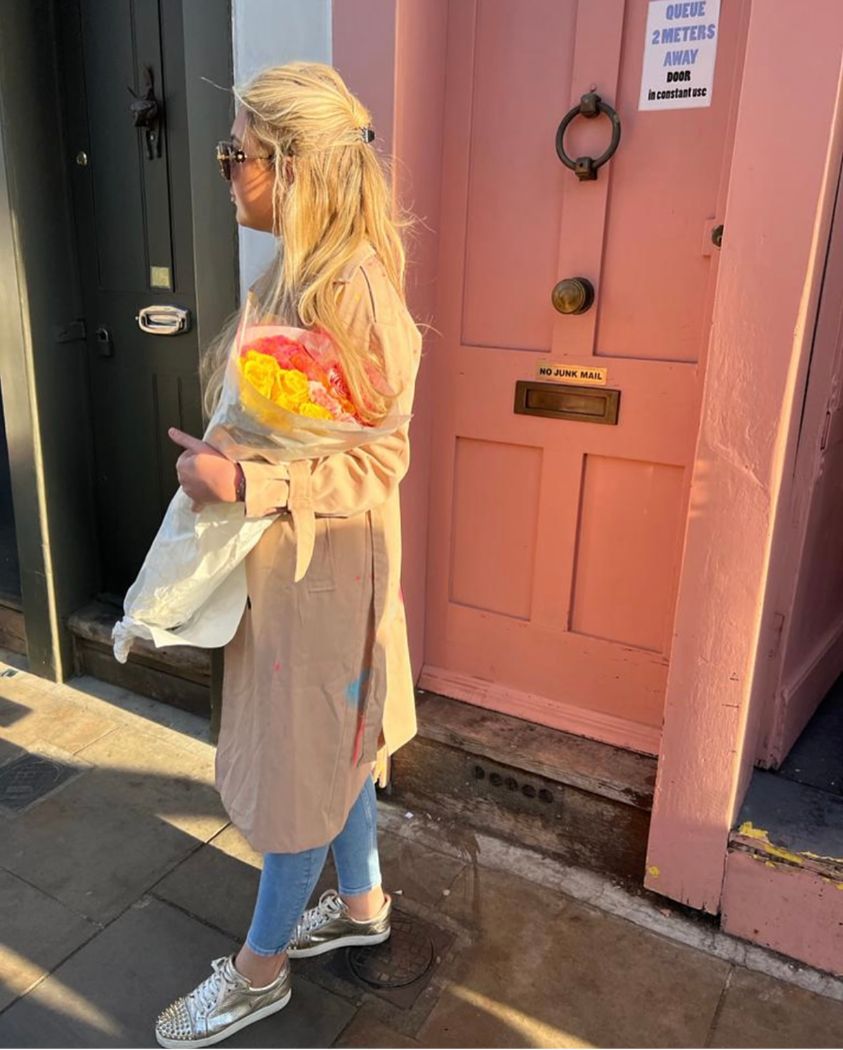 Tan trench coats