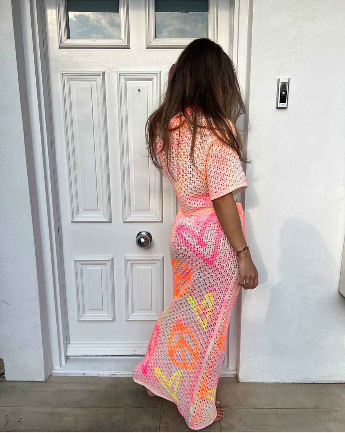 Cropped knitted two - piece set 😍💗