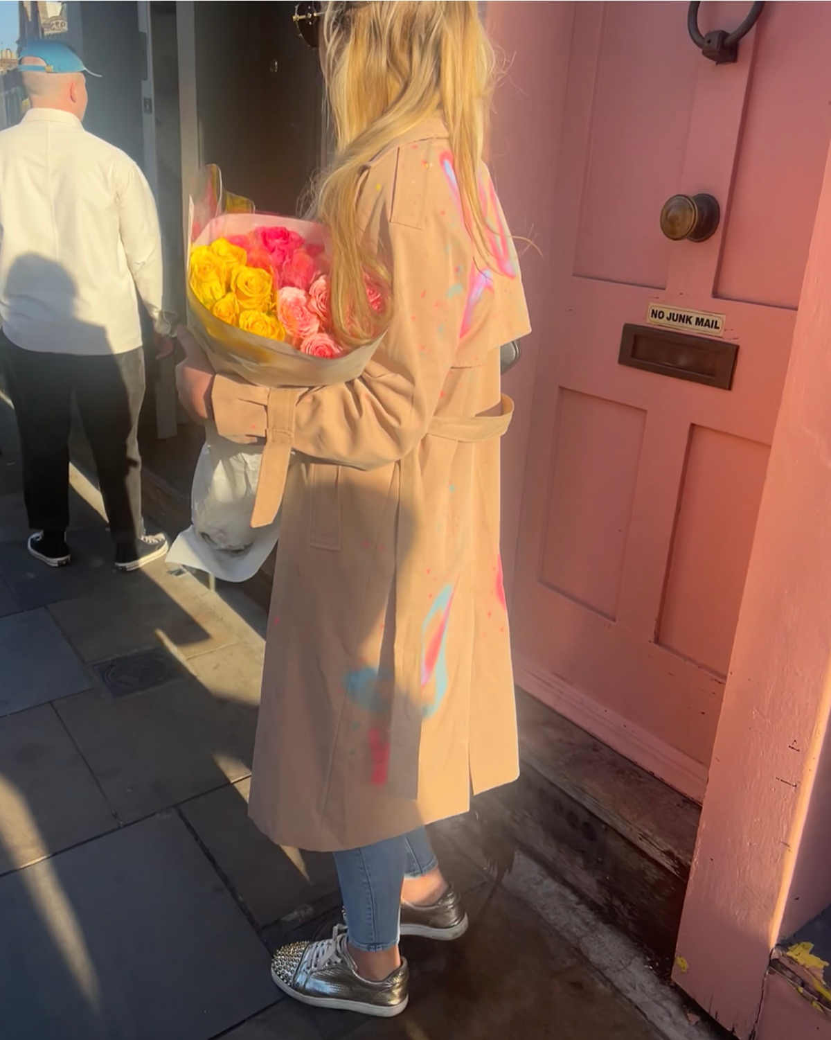 Tan trench coats