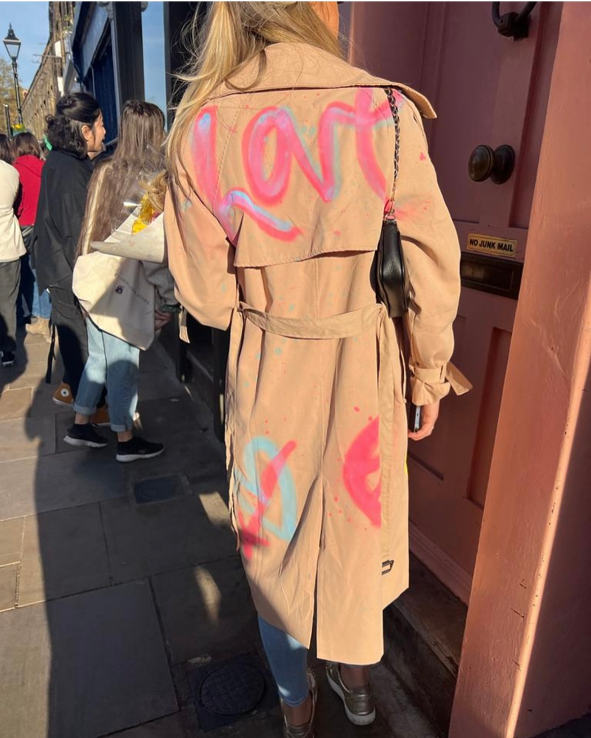 Tan trench coats