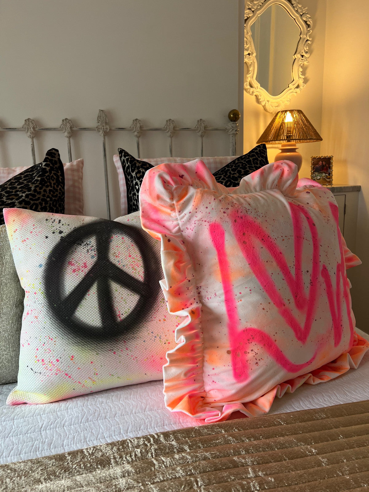 Spray painted Cushion cover 🎀
