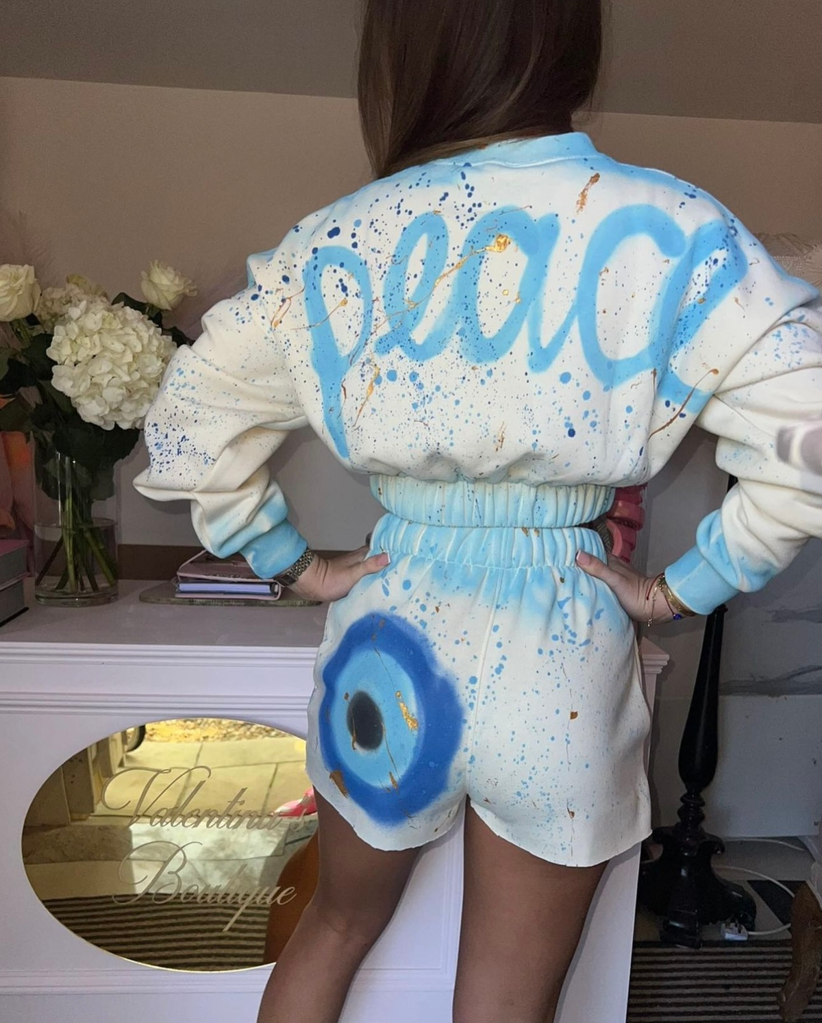 Evil eye cropped short sets 🩵🧿✨
