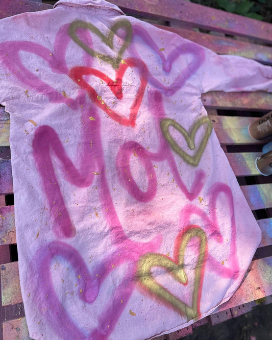 Baby pink spray me love shirts