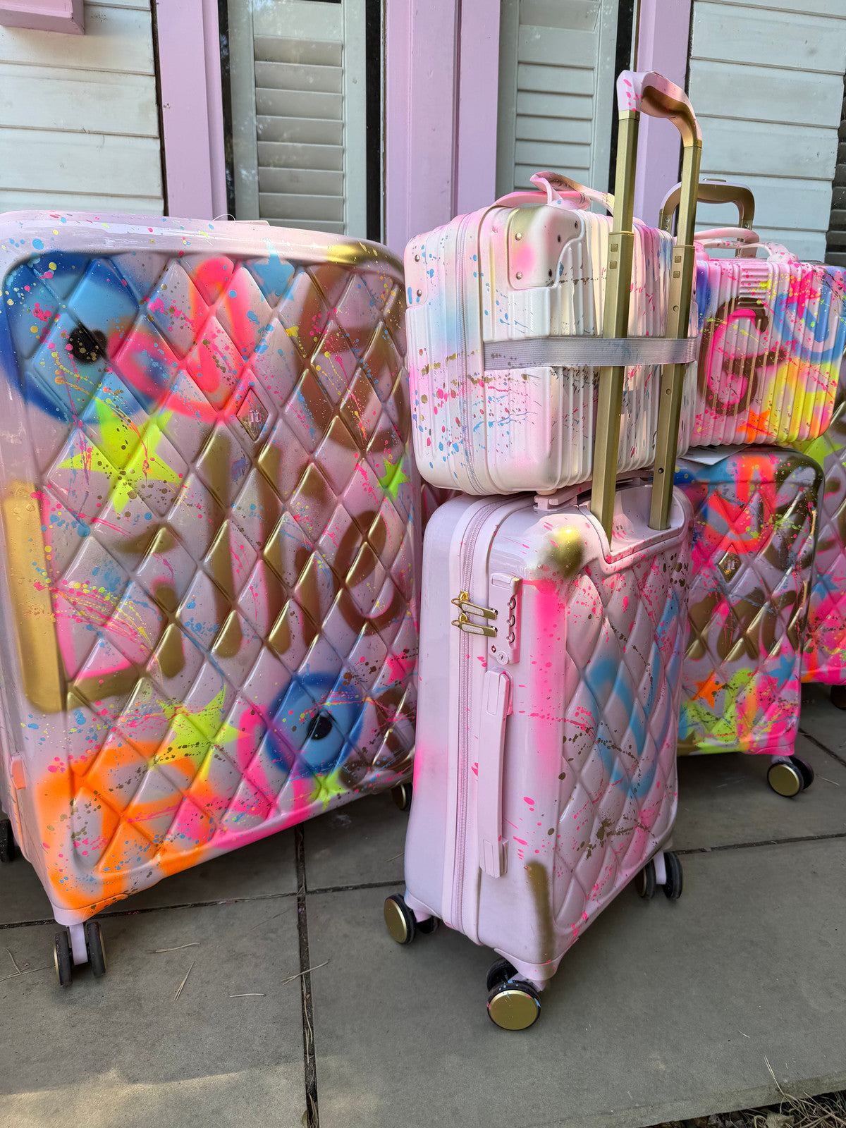 Hand luggage Suitcase & matching Vanity 🩷🩵