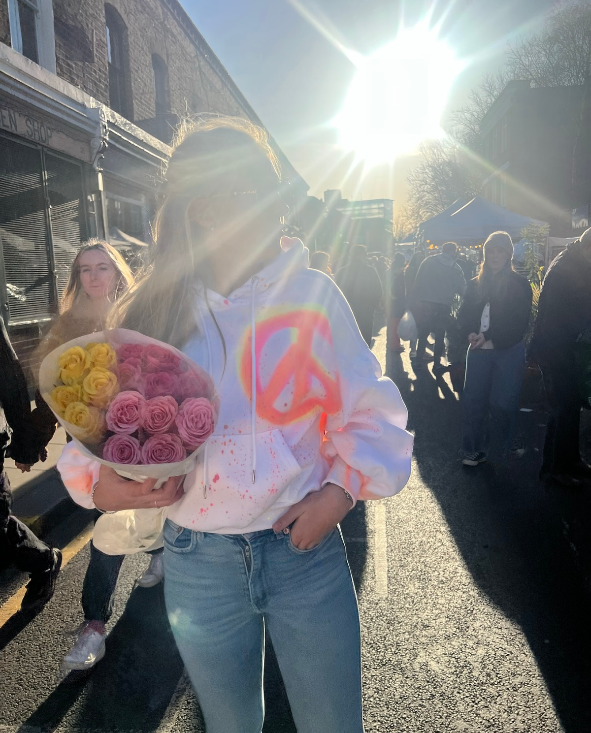 White ruched hoodies ☮️💓