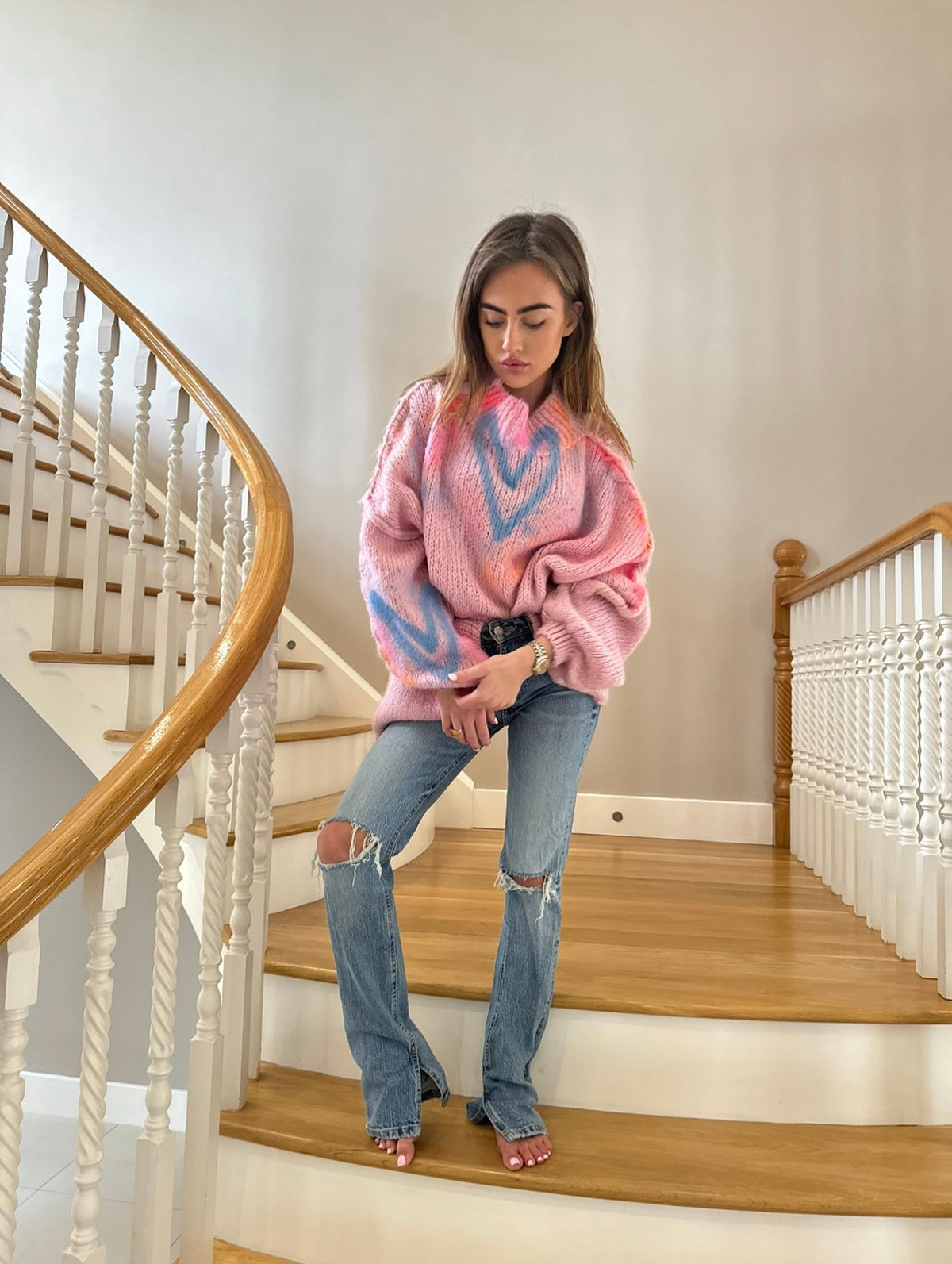 Pink oversized knitted jumpers 🩷😍